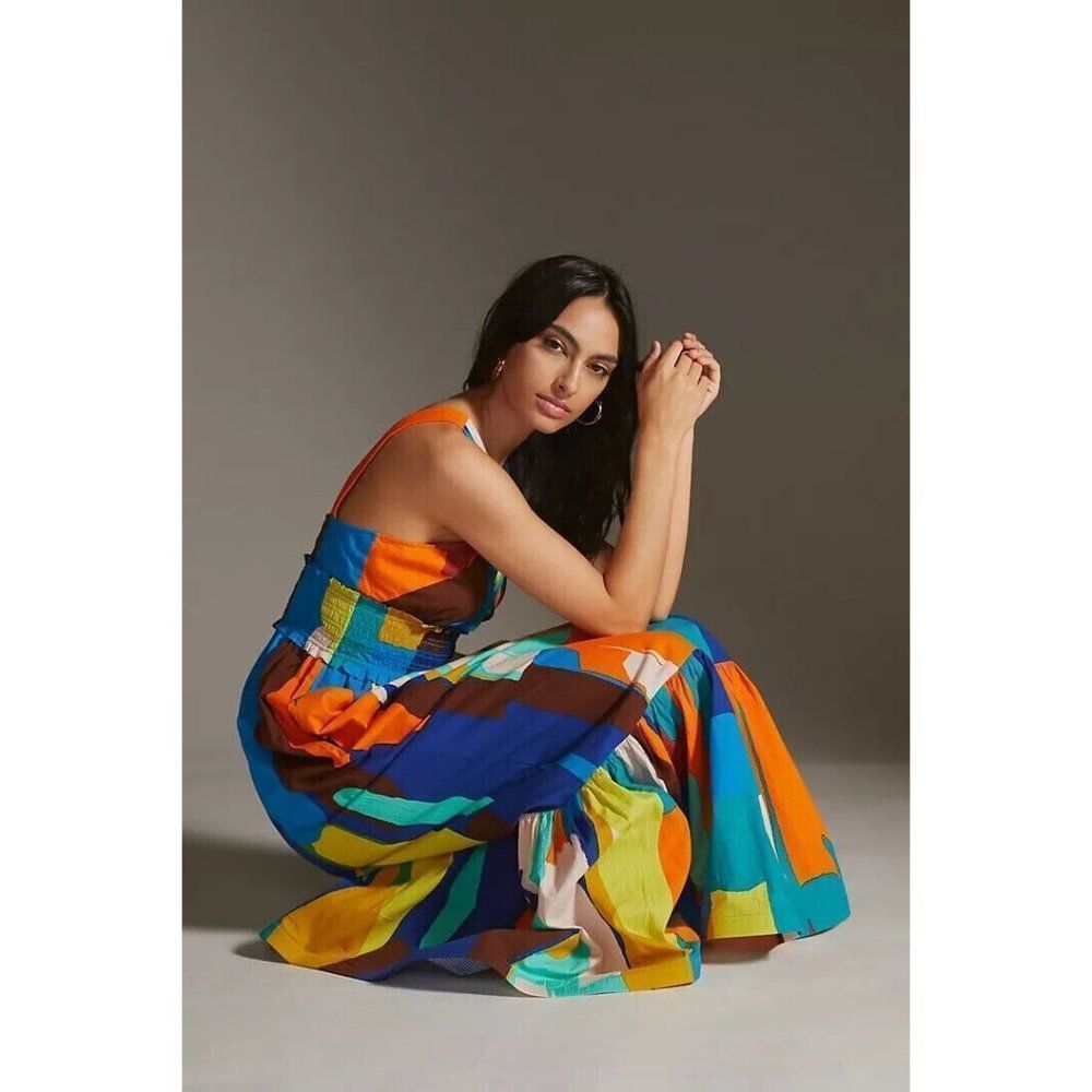 Anthropologie Multicolor Abstract Print Maxi Dress - Picture 7 of 8